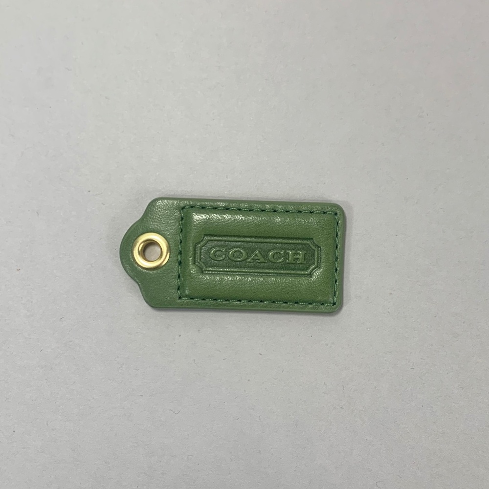 COACH Logo Leather Bag Hangtag Green